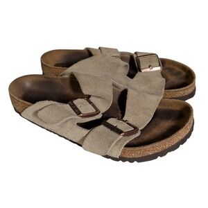 Birkenstock Arizona Sandals Womens Size US 7 EU 38 Gray Suede Leather Bohemian